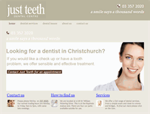 Tablet Screenshot of just-teeth.co.nz